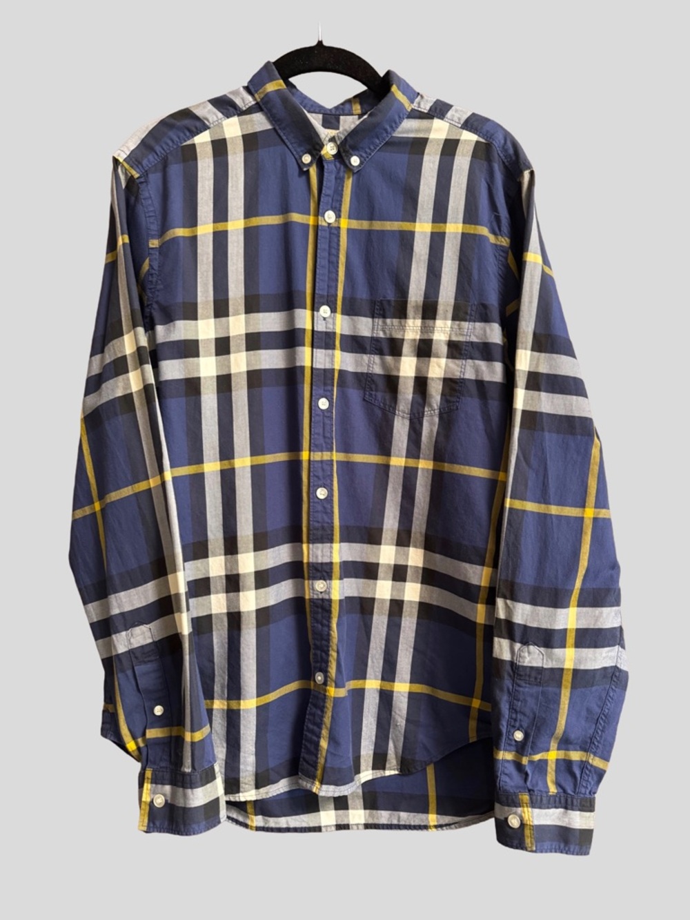 Burberry Brit Exploded Check Pattern Long Sleeve Button Down Shirt